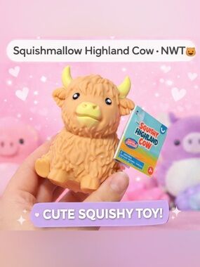 NWT Squishy Highland Cow Blonde 3.5”